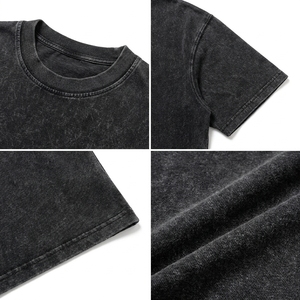 Camiseta Unisex de Algodón Grueso con Lavado Ácido, Corte Holgado y Oversize, Cuello Redondo, Manga Corta, 240g, Estilo Urbano, Informal, para Verano y Gimnasio - Product Image 6