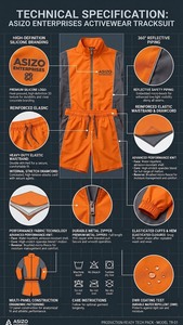 Unisex Adults Winter Nylon 2-in-1 Sporty Tracksuit Set Zip-Up <b>Jacket</b> Shorts Quick Dry Running Training Workout Sportswear Custom - Product Image 3