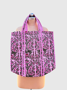 Sac fourre-tout en coton à imprimé floral avec broderie, style bohème, ouvert en haut, sac de shopping toutes saisons - Product Image 1