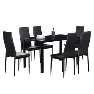 Tavolo da pranzo in vetro temperato nero e ferro, montaggio semplice richiesto (codice sostitutivo 21491449) - Product Image 4