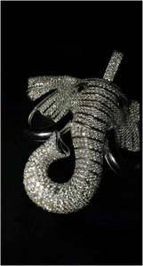 Colgantes y Dijes de Joyería Fina Personalizables Estilo Hip Hop, Colgante de Elefante con Diamantes de Moissanita, Plata 925 para Él - Product Image 5