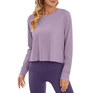 Women Sweatshirt Stylish <b>Crop</b> <b>Top</b> sweatshirts Wholesale Crew Neck Custom Winter Streetwear Fleece Gym Fitness Eco-Friendly - Product Image 2