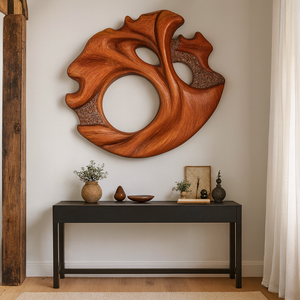 Sculpture en bois modulaire artisanale, art en bois organique pour meubles muraux, bois sculpté unique pour le salon - Product Image 2