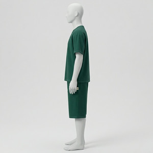 Conjunto de Camiseta y Pantalones Cortos Transpirables de Verano para Hombre, 100% Algodón, Liso, Dos Piezas, Casual, Oversize, Estilo Urbano, Chándal con Logotipo Personalizado - Product Image 4