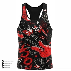 T-shirts sans manches en polyester personnalisés par sublimation, très bien notés, unisexes, élégants, pour la gym, la musculation et les entraînements. - Product Image 3