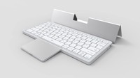 Keyboard Nirkabel 78 Tombol dengan Touchpad, Sarung Kulit, Keyboard Lipat Mini Portabel untuk iPad, Tablet, Ponsel, Laptop, Kantor