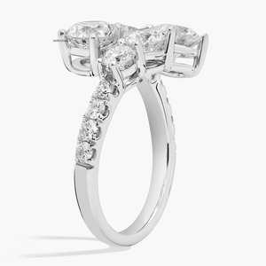 Anillo Abierto con Diamantes Cultivados en Laboratorio, Oro de 10K, 14K, 18K, Plata de Ley 925, 935, Rodio, Joyería de Moda para Regalo de Compromiso - Product Image 3