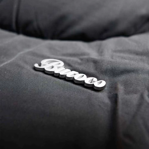 Black Puffer Jacket Stand Collar Zipper Closure Windproof <b>Thick</b> <b>Winter</b> <b>Coat</b> Unisex Casual Short Length Polyester Filling - Product Image 2