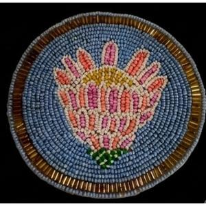 Colorful Beaded Coaster Handmade Round Floral Design Drink Coaster <b>Table</b> <b>Protection</b> Mat Stylish Home Decor Unique Gift Idea - Product Image 4