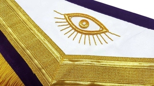Past Master Blue Lodge Apron <b>Purple</b> Velvet Gold Hand Embroidery Masonic Regalia Ceremonial Freemason Lodge Apron Premium Quality - Product Image 2
