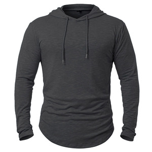 Sudaderas con capucha atléticas ligeras para hombre, camisa deportiva de entrenamiento de manga larga con capucha, camisa informal para correr en el gimnasio, Jersey, sudadera- - Product Image 1