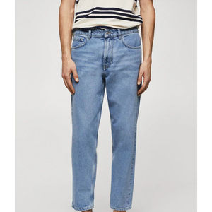 Pantalones de mezclilla Bleach Repair High Street para hombre, elegantes, transpirables, de tejido sólido, de alta calidad, corte slim fit, con cierre de cremallera. - Product Image 2