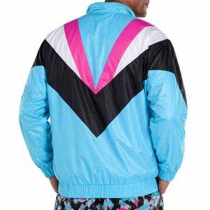 Vestes unisexes personnalisées de qualité pour hommes, streetwear, coupe-vent, fermeture éclair, blocs de couleur, finitions élastiques, 100% nylon, vente en gros - Product Image 4