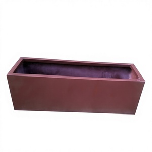 Pot de fleurs rectangulaire classique en FRP, design uni, fabriqué à la main, sculpté à la main, léger, incassable, pour usage extérieur/intérieur - Product Image 3