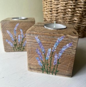 Portavelas de madera con estampado moderno para el hogar, bodas, eventos, regalos, vela artesanal tipo tazón para uso en mesa y aromaterapia - Product Image 2