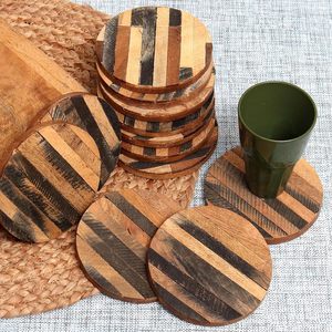 Sous-verre en bois fait main de haute qualité, design bohème, écologique, forme personnalisée, non toxique, épaisseur 10 mm, pour bureau, maison, hôtel - Product Image 6