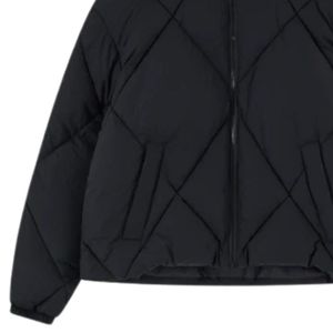Chaqueta Acolchada con Capucha para Hombre, Chaqueta de Invierno Acolchada con Diseño de Diamantes, Chaqueta Acolchada Aislante para Clima Frío, Ropa Exterior Informal y Elegante - Product Image 3