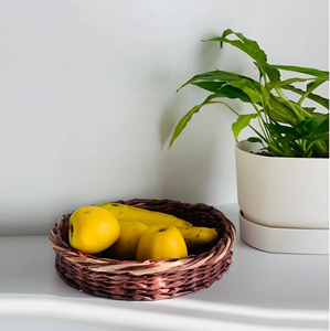 Neat Clean Traditional Wicker Style Rattan <b>Basket</b> For <b>Bread</b> And Fruit Display Hand Woven Natural Rattan <b>Baskets</b> Cafe Restaurants - Product Image 1