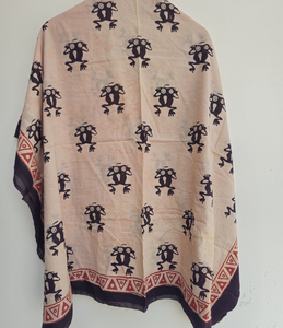 Wholesale Hand Block Print 100% Soft Cotton <b>Sarong</b> Wearing for Women Beach Cover Up Pareo Tribal Frog Print Boho Scarf Shawl - Product Image 1