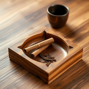 Cenicero de madera maciza |   Grabado de Logotipo Personalizado Disponible - Product Image 1