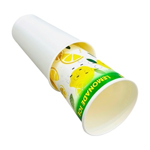 Custom Printed 2-Layer Food Grade Disposable <b>Paper</b> Cups with Lid for Lemon Tea 8oz & 12oz Hot Beverage - Product Image 5