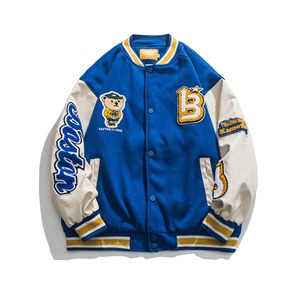 Chaqueta Varsity para Hombre, Diseño con Bloques de Color y Parches Bordados, Cuello Camisero, Estilo Casual, Corte Regular, Transpirable, para Invierno - Product Image 6