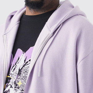 Men's Lavender Hooded Sweatshirt Oversized Fit <b>Back</b> Print Streetwear Style 100% Cotton Fleece Pocket Regular Sleeve Winter Wear - Product Image 5