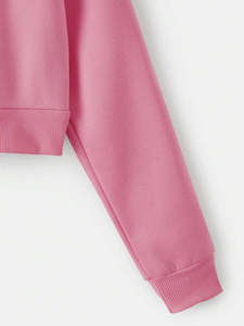 Sudadera Casual de Felpa de Algodón Orgánico Rosa Personalizada de Crescent Wear, Sudadera con Capucha Extra Grande con Logotipo Bordado en Chenilla para Mujer - Product Image 6