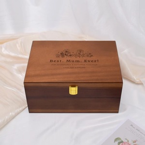 Boîte en bois rectangulaire écologique pour le rangement de bijoux et cadeaux - Intérieur doux pour articles délicats - Noël, Nouvel An chinois, décoration de table - Product Image 3
