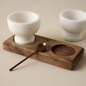 New Arrival Luxury Design Stylish Handmade Modern Eco-Friendly <b>Kitchen</b> <b>Decor</b> Marble Wood Metal Condiments Set Customized Color - Product Image 1