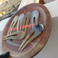 Épingle à cheveux en corne de buffle naturelle, marron clair, écologique, faite à la main, moderne, durable, forme naturelle, pour mariage et maison