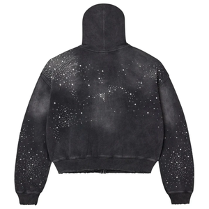 เสื้อฮู้ดดี้คริสตัลประดับเพชรเม็ดใหญ่ ทรงโอเวอร์ไซส์ ผ้าฝ้ายฟลีซ 100% ระบายอากาศได้ดี สไตล์สตรีทแวร์ สำหรับผู้ชายและผู้หญิง แฟชั่นลำลอง - Product Image 2