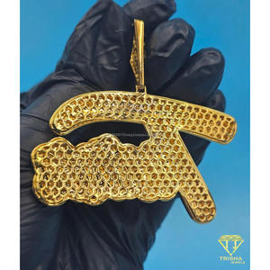 Custom Word Pendant Iced Out Moissanite Diamond Hip Hop Necklace Lightning <b>Bolt</b> Chain Luxury Jewelry - Product Image 2