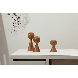 Juego de Portavelas de Madera con Acabado Natural, Decoración para el Hogar, Diseño Minimalista de Tres Piezas - Product Image 2