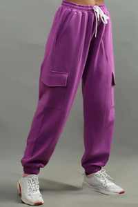 Pantalones Cargo de Cintura Alta para Mujer, Tejidos en Spandex y Algodón, Transpirables, Casuales, Largos, de Color Sólido, Ropa de Trabajo de Invierno - Product Image 6