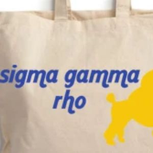 กระเป๋าโท้ท Sigma Gamma Rho ลายพิมพ์มาสคอต สำหรับผู้หญิง กระเป๋าช้อปปิ้งแบบใช้ซ้ำได้ น้ำหนักเบา สไตล์ลำลอง สะพายไหล่ - Product Image 2
