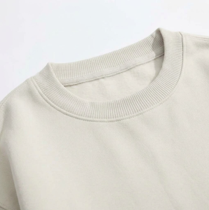 Pull à col zippé pour femme, coupe ample, en tissu French Terry léger, broderie personnalisée, fournisseur de vêtements en gros - Product Image 4