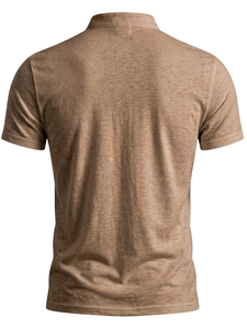 Men Customized Collar Short Sleeve Knitted T-Shirt Slim Fit Customized Color Casual Regular Length Summer 200 Grams Breathable - Product Image 4