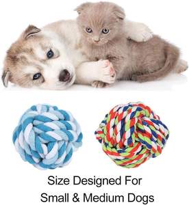 Vente directe usine : Balles de jeu en corde de coton et jouets à mâcher durables pour nettoyer les dents, interagir et soulager l'ennui – Personnalisables - Product Image 3