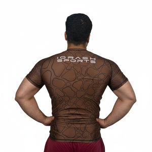 เสื้อแรชการ์ดแขนสั้นสำหรับวิ่งออกกำลังกายและเล่นกีฬา ผลิตตามสั่งขายส่ง แห้งเร็ว ผลิตจากโพลีเอสเตอร์ สำหรับผู้ชาย - Product Image 4