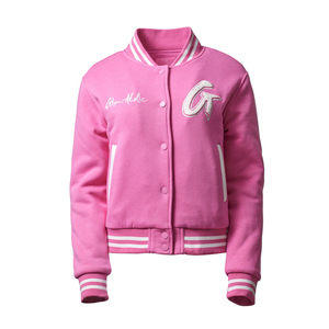 TRENDY <b>WOMEN</b> CROPPED LETTERMAN <b>JACKET</b> <b>VARSITY</b> <b>BOMBER</b> CUSTOM EMBROIDERY LOGO STREETWEAR Y2K FASHION WHOLESALE OEM SUPPLIER - Product Image 1