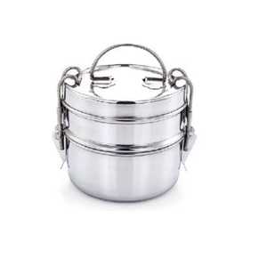 Contenedor de Alimentos de Acero Inoxidable de 3 Niveles, Redondo, Resistente, Portátil, para Picnic, Bento - Product Image 4