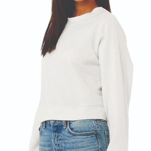 Sweat-shirt blanc tendance pour femme, col rond, manches longues, en coton tricoté, couleur unie, décontracté, pour l'automne, fournisseur OEM - Product Image 4