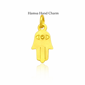 Colgante de Mano de Hamsa Dorada, Amuleto de Protección y Símbolo Espiritual para la Creación de Joyas, Collares y Pulseras - Product Image 1