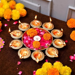 ชามโลหะตกแต่งระดับพรีเมียม ดีไซน์วินเทจ สำหรับใส่ดอกไม้และตะเกียงลอยน้ำ เหมาะสำหรับตกแต่งบ้าน - Product Image 4