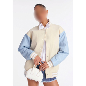 Fashionable For Daily Wear Good Selling Highest Quality Customized Made Newest Women Genuine Material Varsity Winter <b>Jackets</b> - Product Image 1