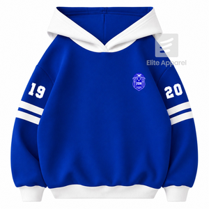 Sudadera personalizada de la hermandad Zeta Phi Beta con logo bordado en la parte delantera, color azul y blanco, manga larga, de algodón, para mujer. - Product Image 1