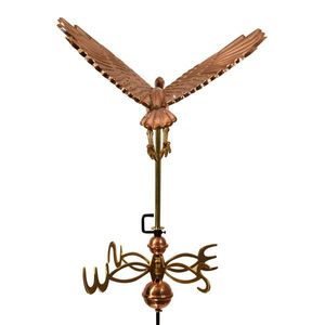 Iron Bird Weather Vane with Compass Directions Outdoor Garden Ornament Traditional Style Polished Finish Vintage Animal Shape - Product Image 1