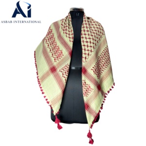 Foulard carré Arafat en coton premium, doux, léger, respirant, à motif géométrique, Keffiyeh Kufiya Shemagh Yashmagh traditionnel - Product Image 1