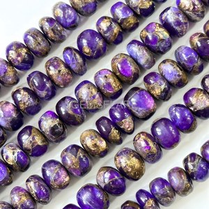 Cuentas Redondas Lisas de Cobre Natural y Amatista de 8-10 mm, Cuentas de Turquesa de Cobre, Cuentas de Turquesa al por Mayor para la Fabricación de Joyas - Product Image 6